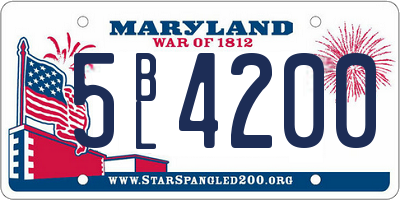 MD license plate 5BL4200