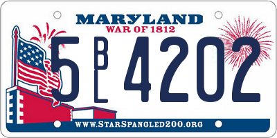 MD license plate 5BL4202