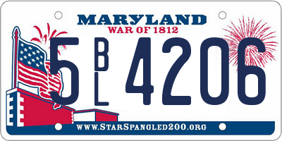 MD license plate 5BL4206
