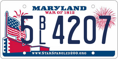 MD license plate 5BL4207
