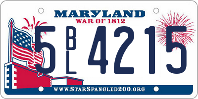 MD license plate 5BL4215