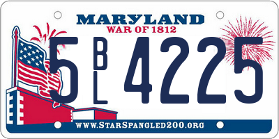 MD license plate 5BL4225