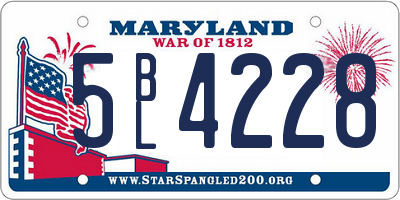 MD license plate 5BL4228