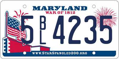MD license plate 5BL4235