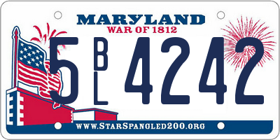 MD license plate 5BL4242