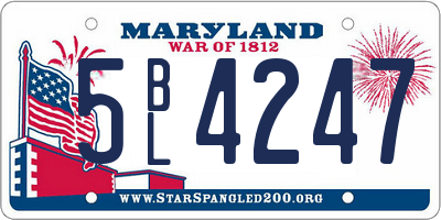 MD license plate 5BL4247