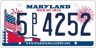 MD license plate 5BL4252