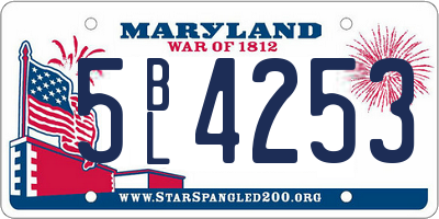 MD license plate 5BL4253