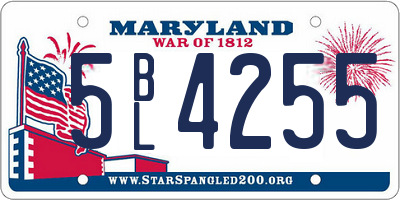 MD license plate 5BL4255