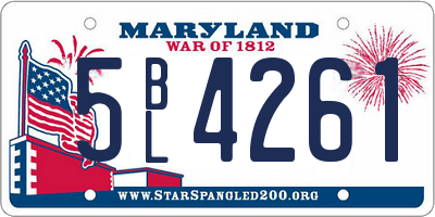 MD license plate 5BL4261