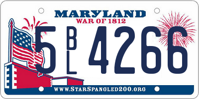 MD license plate 5BL4266