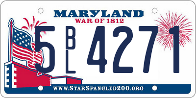 MD license plate 5BL4271