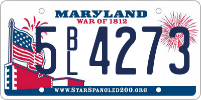 MD license plate 5BL4273