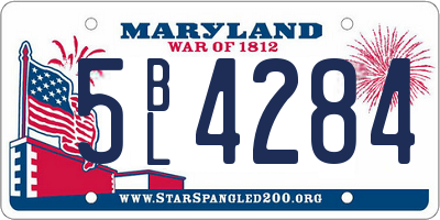 MD license plate 5BL4284