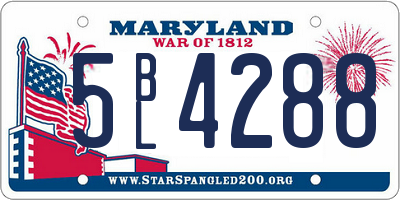 MD license plate 5BL4288