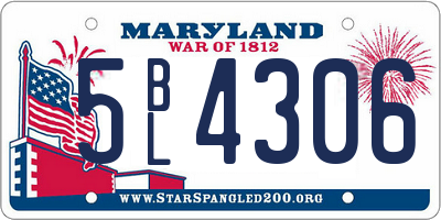 MD license plate 5BL4306