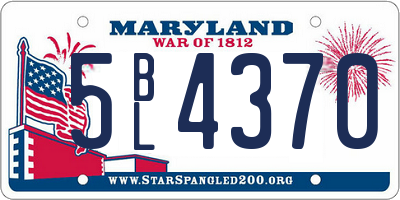 MD license plate 5BL4370