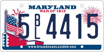 MD license plate 5BL4415