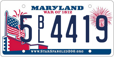 MD license plate 5BL4419