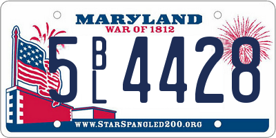 MD license plate 5BL4428