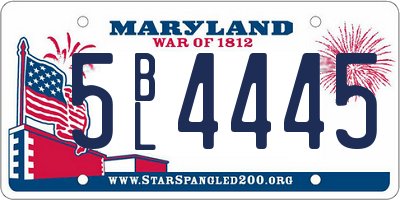 MD license plate 5BL4445