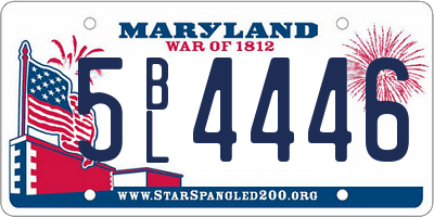 MD license plate 5BL4446