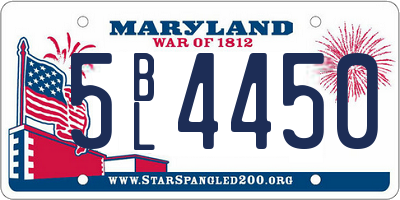 MD license plate 5BL4450