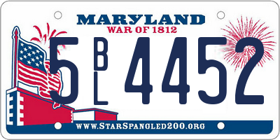 MD license plate 5BL4452