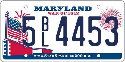 MD license plate 5BL4453