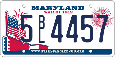MD license plate 5BL4457