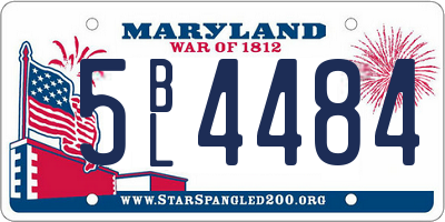 MD license plate 5BL4484