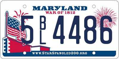MD license plate 5BL4486