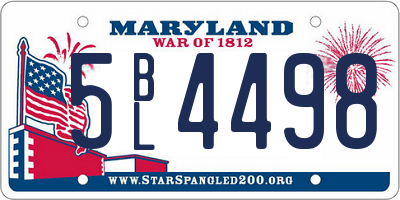 MD license plate 5BL4498