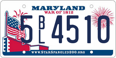 MD license plate 5BL4510