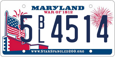 MD license plate 5BL4514