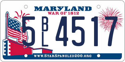 MD license plate 5BL4517