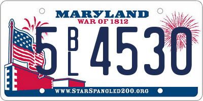 MD license plate 5BL4530