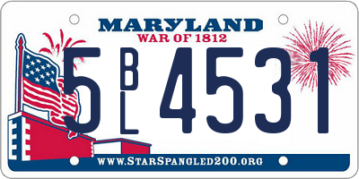 MD license plate 5BL4531
