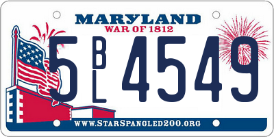 MD license plate 5BL4549
