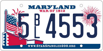 MD license plate 5BL4553
