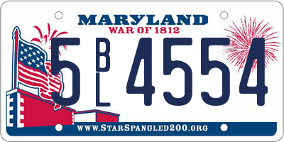 MD license plate 5BL4554