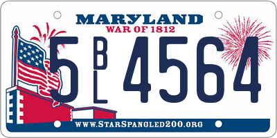 MD license plate 5BL4564