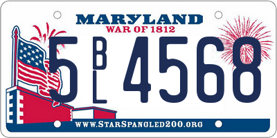 MD license plate 5BL4568