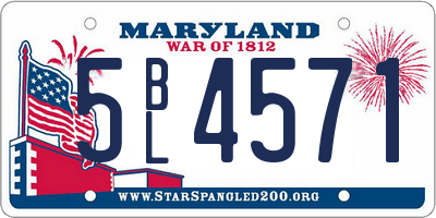 MD license plate 5BL4571