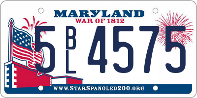 MD license plate 5BL4575