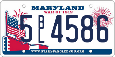 MD license plate 5BL4586