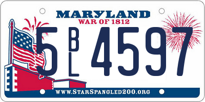 MD license plate 5BL4597