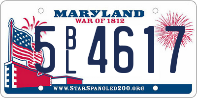 MD license plate 5BL4617