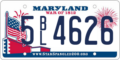 MD license plate 5BL4626