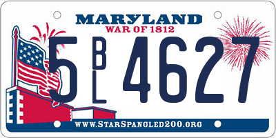 MD license plate 5BL4627